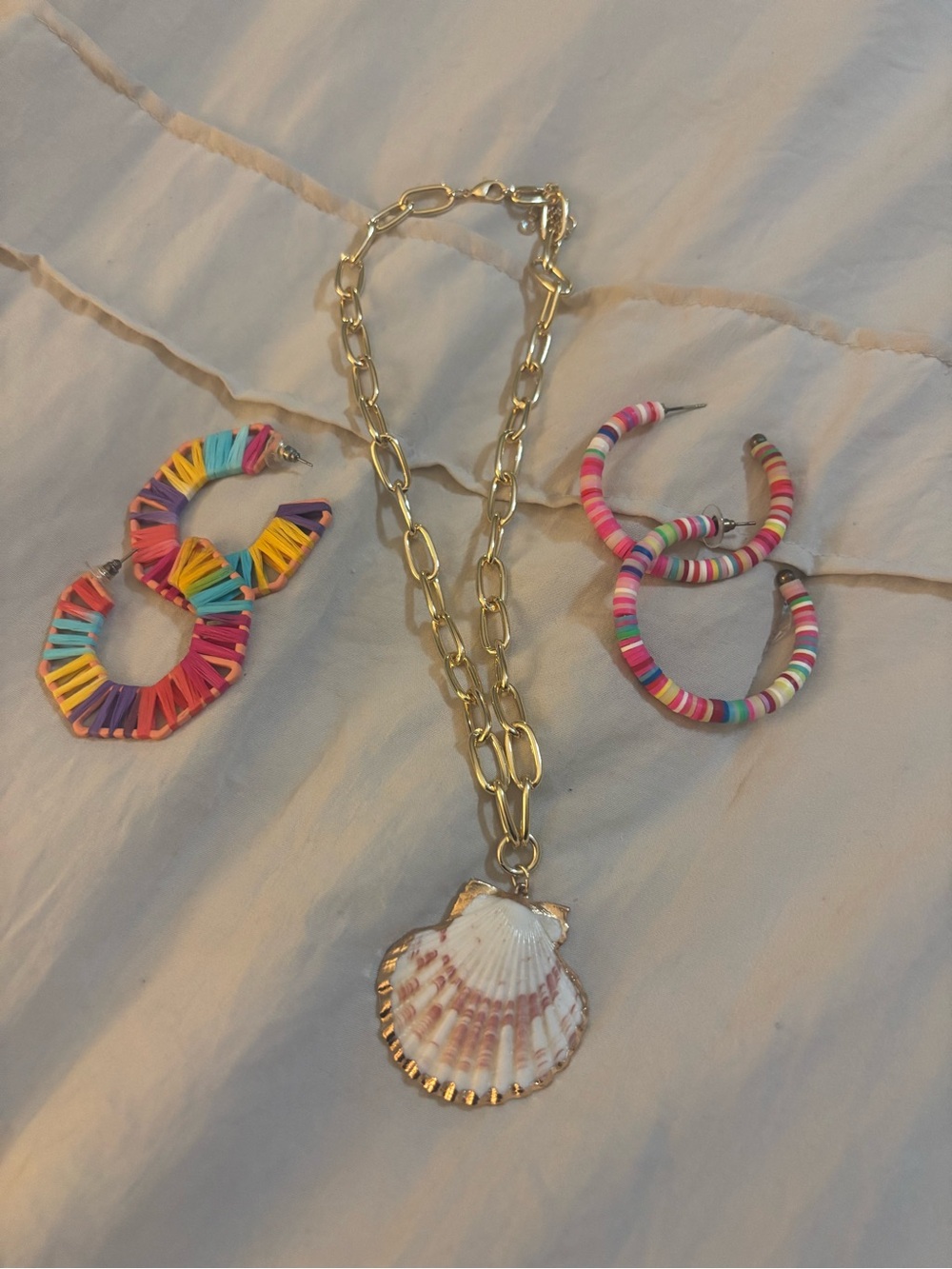 Gold Chain Necklace with Shell Pendant